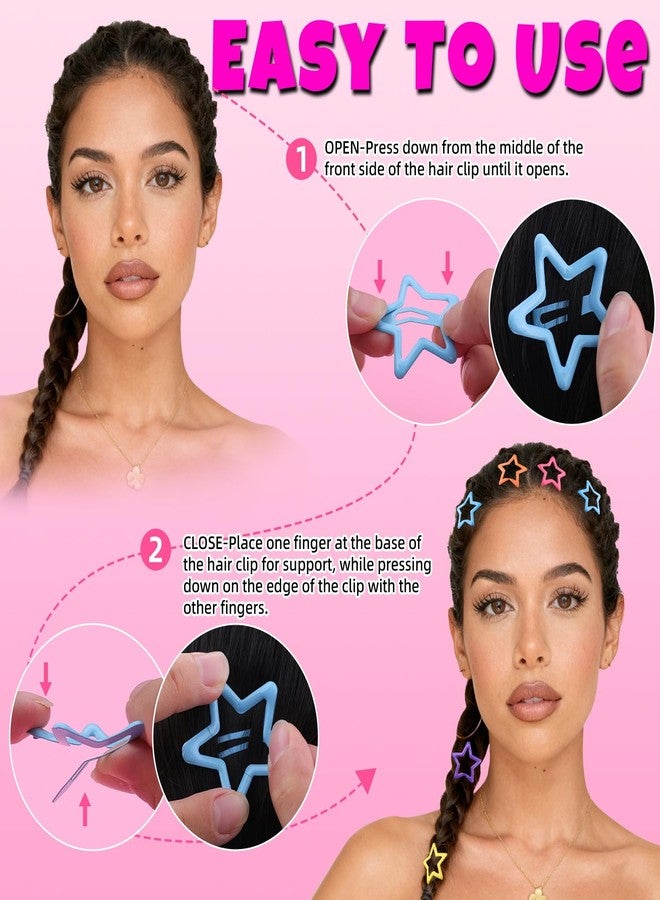 Tinkrstuff 100 PCS Colorful Hair Clips, 1.18 Inch Y2K Accessories Star Hair Clips, Non-Slip Snap Small Star Colorful Barrettes Accessories for Girls Women, Fashion Cool Ornament Set for Rave Decor - Image 5